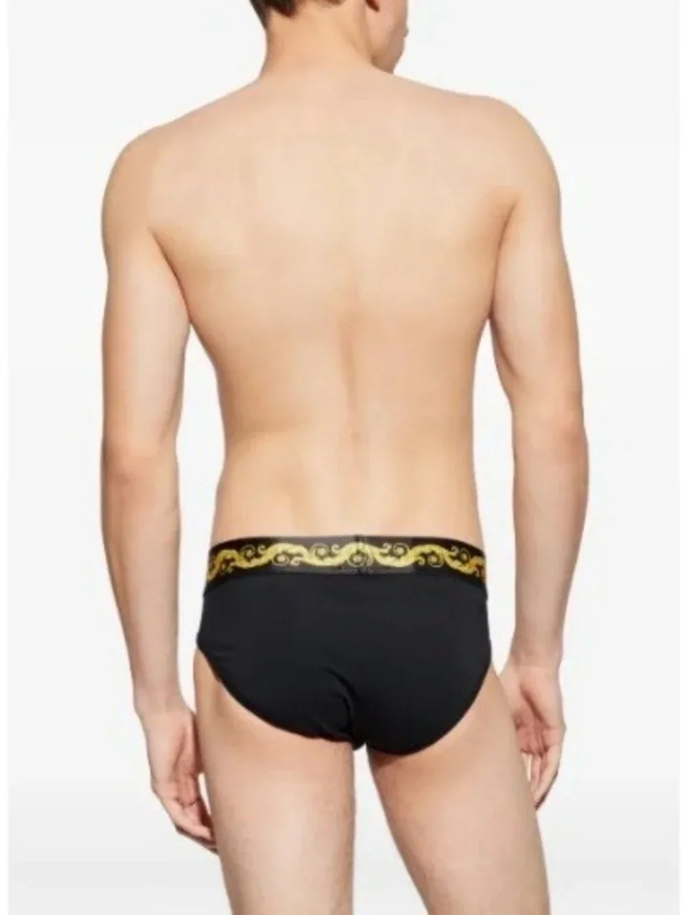 Versace Barocco Medusa Cotton Jersey Briefs Black XXL 7 NIB Authentic